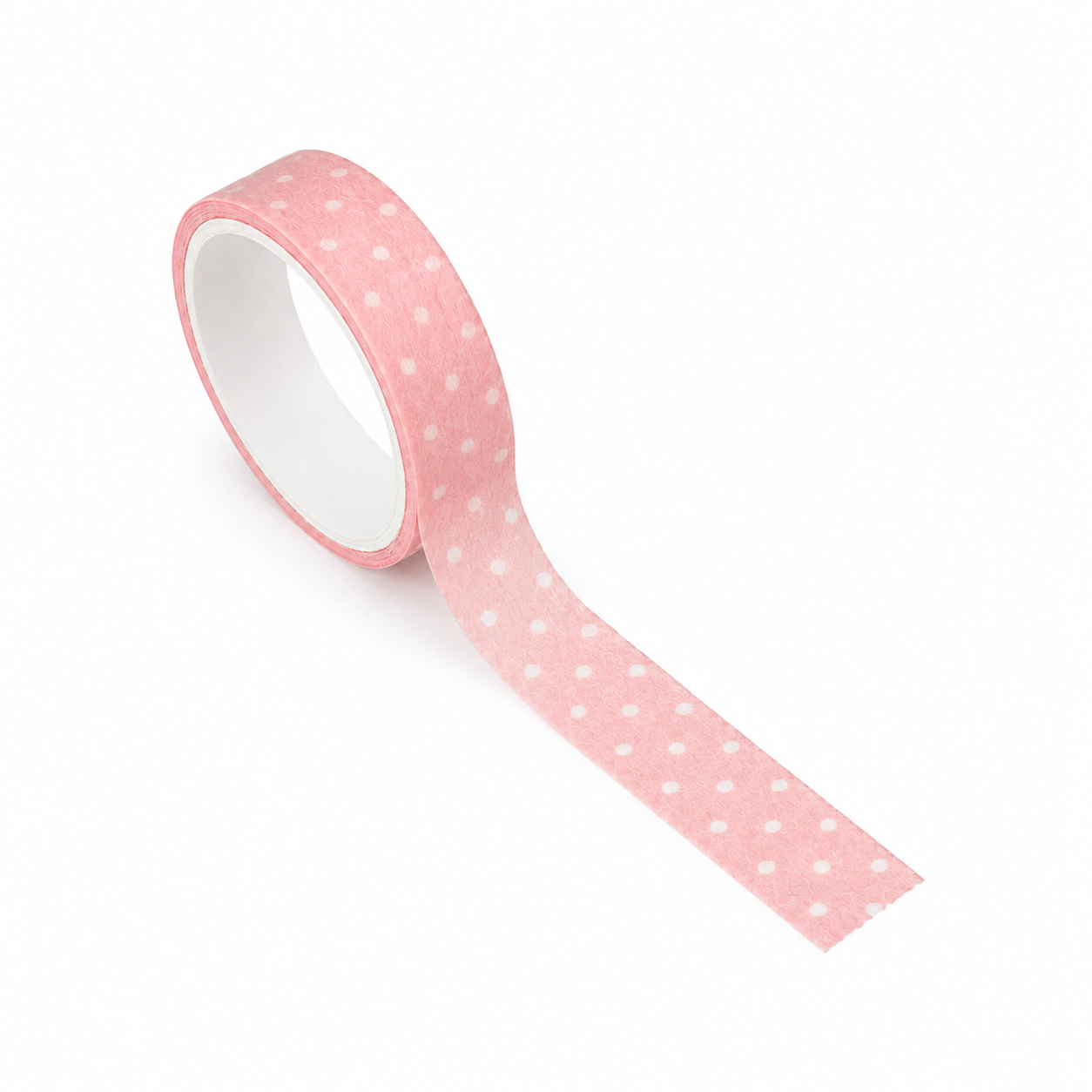 Washi rose à pois blancs