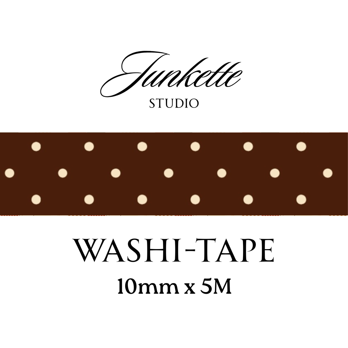Washi marron à pois