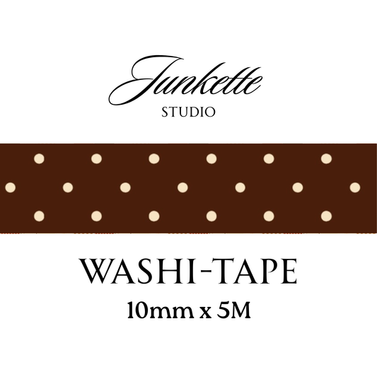 Washi marron à pois
