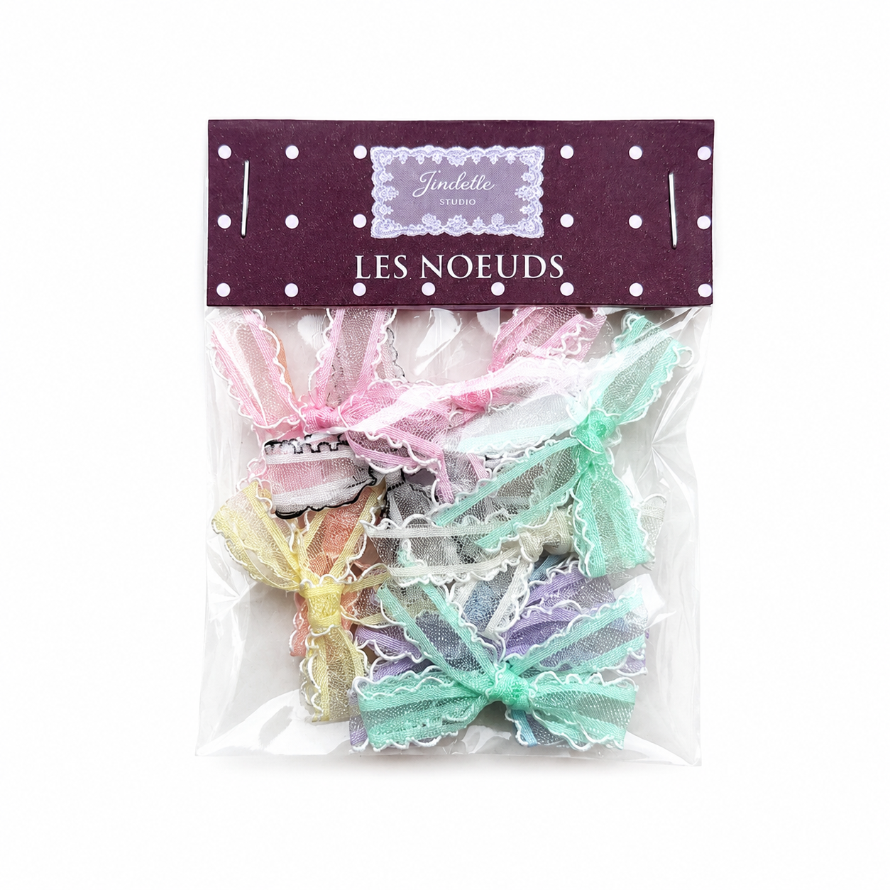 Lot de 10 noeuds colorés