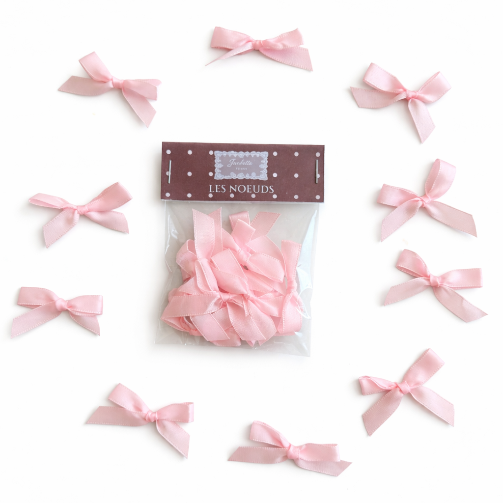 Lot de 10 noeuds roses
